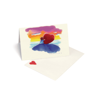Biglietto immagine con tramonto e bambino piccolo