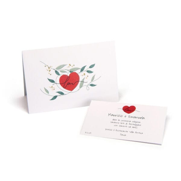 set love cuore rosso