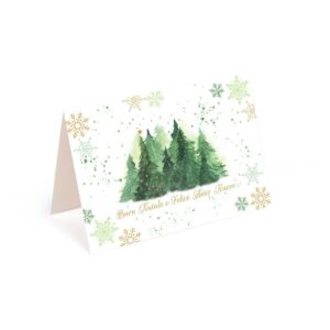 Biglietto alberi nella neve