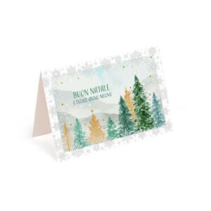 Biglietto bosco innevato