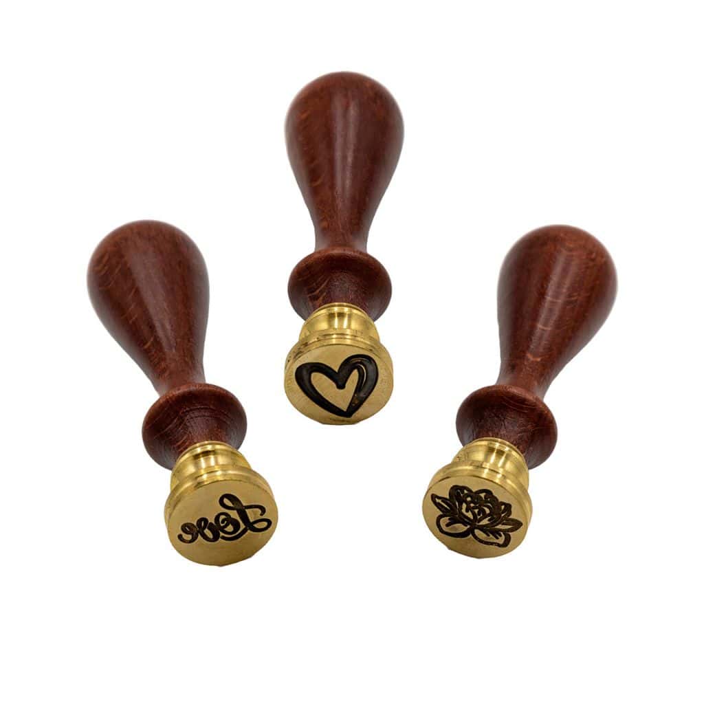 Timbro Per Ceralacca Ychostamp Geometria Sacra Con Testa In Ottone E Manico In Legno, Diametro 3 Cm