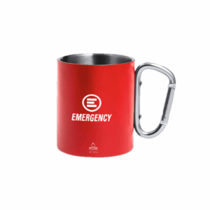 Tazza EMERGENCY in acciaio con moschettone
