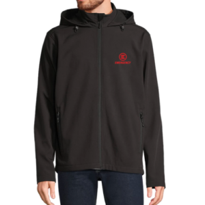 Giacca sportiva softshell nera con cappuccio